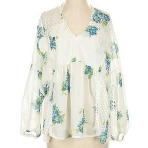 🌿 ASOS Sheer Floral Lace Peplum Blouse – Size 2 (US) Lightweight | Romantic | C